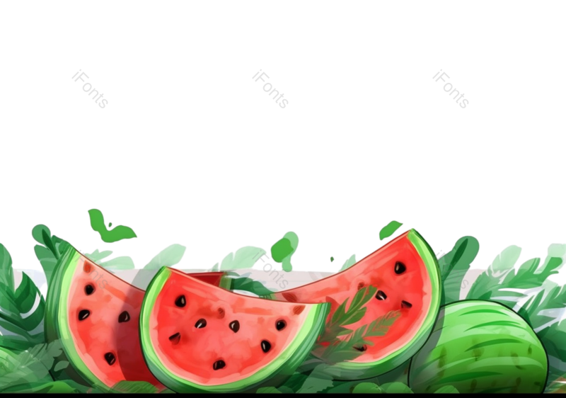 夏至图片,红色水果元素,水果PNG,水彩免抠素材